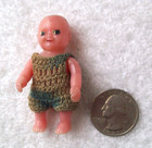 Vintage Celluloid Plastic 2 1 8    Renwal Jointed Dollhouse Baby Doll - No 8