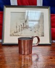 Superb Vintage Royal Navy Copper Rum Ration 1 2 Pint Cup  d 1952 