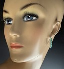 Vintage Sterling Silver And Turquoise Hoop Earrings