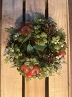 Vintage Kitschy 70 s Christmas Decor Plastic Wreath Candle Holder Floral Picks
