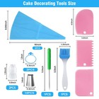 Firstake Piping Bags And Tips Set  16 Inch Silicone 16in - Reusable  Blue
