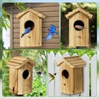 Wooden Hummingbird Birdhouse Wild Bird Hanging Nesting Box For Bluebird Finch