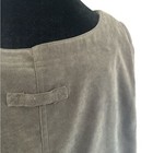 Vintage Jumper Dress Size Large Sleeveless Olive Green Brushed Faux Suede Pocket