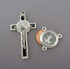 Rosary Center   Crucifix Set Italy Rosaries Parts St  Saint Benedict Large Black