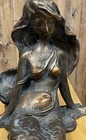 Mermaid Figurine Sitting Tabletop Resin Decor 11  X 6 