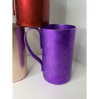 Vtg Color Craft Set 6 Aluminum Multicolor Cups W Handles Tumblers 1960s Mcm