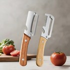 2 Pc Stainless Steel Peeler With Wooden Handle     Fruit   Vegetable Slicer-new