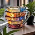 Painted Book Mug Novelty 3d Painted Book Coffee Mug Unique Books Stack Cup