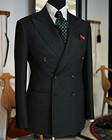 Business Men Suits Double Breasted Regular Fit Groom Wedding Formal Peak Lapel