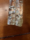Two Vintage Mid Century Candlesticks Clear Silver Flake Lucite 11 5    Read