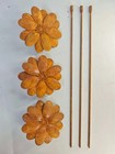 Rustic Blooming Flower Metal Garden Stake set Of 3 Rustic Metal Yard Art Decor