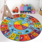 Kids Play Rug 4ft Abc Alphabet Numbers Shapes Educational Kid Area Rug Washab   