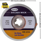 2pcs No-clean Solder Wick Braid 10ft   0 1inch Width- Premium Desoldering Wick F