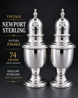 Vintage Newport Sterling Silver 16462 Salt Pepper Shakers 75g Hollow Pair