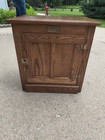 Vintage White Clad Oak Wood Ice Box Nightstand Cabinet Chest End Table  