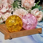2p Crack Quartz Sphere Energy Ball Reiki Chakra Balance Ornament Gift For Child