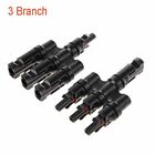 T Branch Solar Panel Cable Photovoltaic Connector Male To Female Connectors Ce