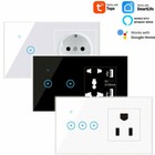Wifi Smart Wall Light Switch Socket Outlet Combo For Amazon Alexa Google Home