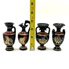 4 Greek Pottery Miniature Vases By  J  Spyropoulos Pottery Works Hand Painted