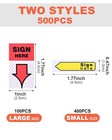 2 Styles Sign Here Sticky Tabs  500 Pcs Sign Here Post It Flags  Signature Ta   