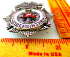 Harley  firefighter  Badge Vintage Collectible Old Hd Motorcycle Fd Memorabilia