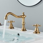 Antique Brass Widespread Bathroom Vanity Sink Faucet 3-hole Waterfall Mixer Tap