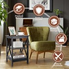 24 Inch Side End Table With Storage Shelf Sofa Table X-design Black white brown