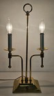 Vintage Brass French Bouillotte 2 Candle Light 3-way Desk Table Lamp 18 5  Vgc