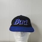 Vtg Bud Beer Snapback Hat Baseball Cap Budweiser Embroidered Logo Shadow Usa