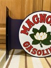 Magnolia Gasoline Metal Flange Sign Gas Oil Garage Vintage Style Wall Decor