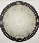 Vintage Art Deco Frosted Glass Light Shade Metal Embossed Floral Ceiling Lamp