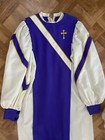 Vintage 2 Pc Choir Church Robe Custom Purple White Gold Embroidered Murphy Robes