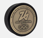 2026 Gold Official Olympic Puck Milano Cortina Olympic Ice Hockey In Box