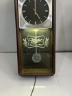 Miller Lite High Life Wall Clock Vintage 80   s Faux Wood Grain Frame Pendulum