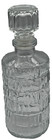 Vintage Style Clear Patterned Glass 8    Tall Decanter Bottle Barware