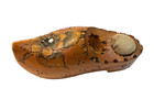 Vintage Small  Wood Dutch Shoe Sewing Pin Cushion Thimble  Holder