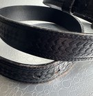 Vintage Black Leather Basketweave Duty Belt Size 40 Garrison Police Utility