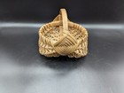 Small Primitive Woven Buttocks Egg Splint Wood Basket Flat Handle Gathering