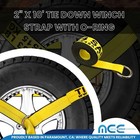 4 Pack 2  X 10  Lasso Strap W  O Ring Auto Tie Down For Tow Truck Wheel Lift