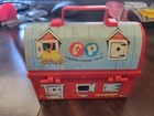 1962 Fisher Price Red Barn Farm Mini Lunch Box With Silo Thermos