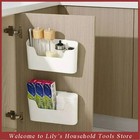 Kitchen Cabinet Door Storage Rack Wall Mounted Adhesive Organizer Basket Holder