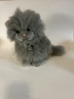 Vintage Dakin Gray Kitty Cat Plush 10    Green Eyes Stuffed Animal Long Hair