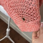 New Y2k Roxy Open Knit Crochet Sweater Women s S Coral Surf Mermaid Fisherman