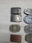 Vintage Western Belt Buckles Lot Of 14 Metal Cowboy Chrome Brass Pewter