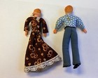 Dollhouse Miniatures Vtg Concord Miniatures 1970s Dad   Mom Bendable Doll  a1 