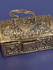 Antique Art Nouveau Gilt Bronze Jewelry Casket 3   2  Renaissance Broken Handle