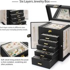Jewelry Box Organizer Functional Leather Jewelry Storage Case