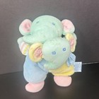 Vintage Eden Terry Cloth Pastel Elephant Abc Plush And Wrist Rattle Stuffed Set