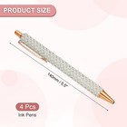 Rhinestone Metal Ballpoint Pen  4pcs Crystal Pearl Pens Sparkly   White