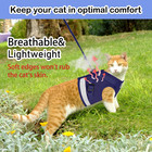 Cat Harness And Leash Set  Adjustable Step-in Reflective Soft Mesh Vest